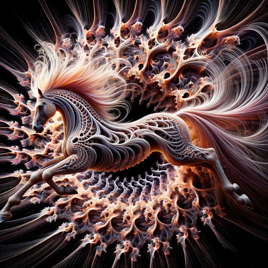 a horse, digital art, infinity